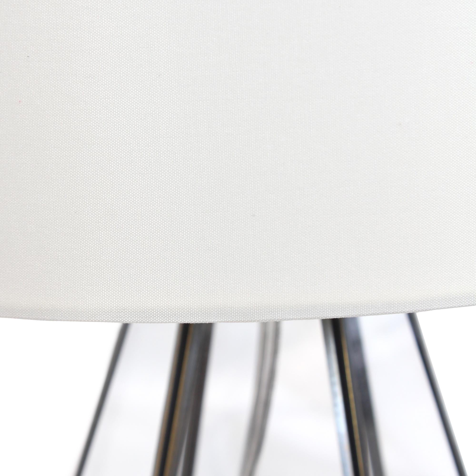 18" Clear And Brass Glass And Metal Geometric Table Lamp With Drum Shade Homeroots Lighting