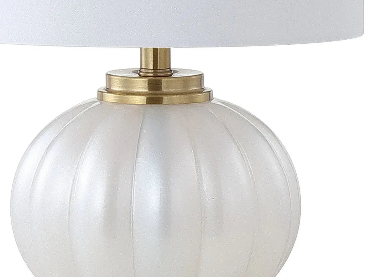 18" Clear Novelty Bedside Lamp With Drum Shade Homeroots Lighting