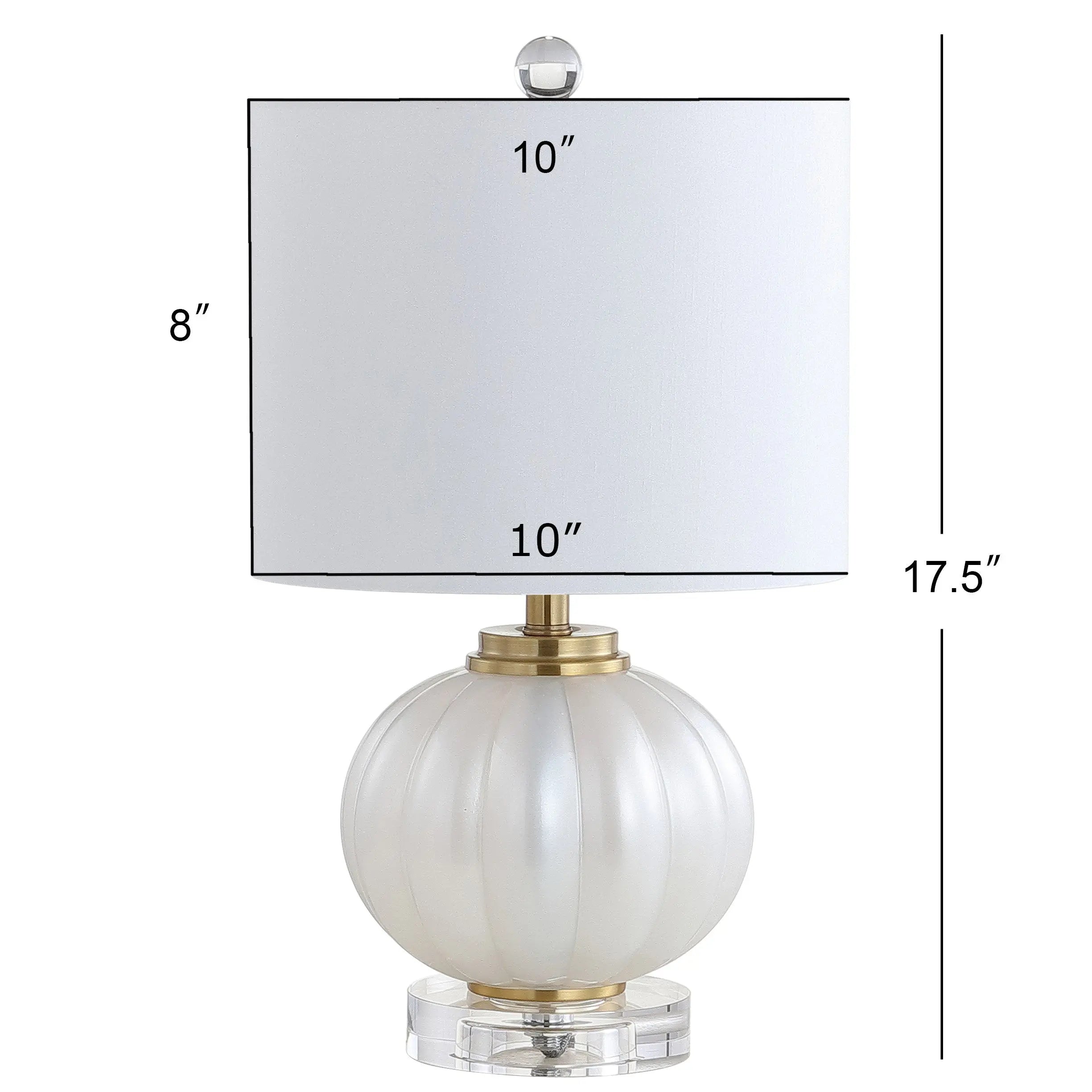 18" Clear Novelty Bedside Lamp With Drum Shade Homeroots Lighting