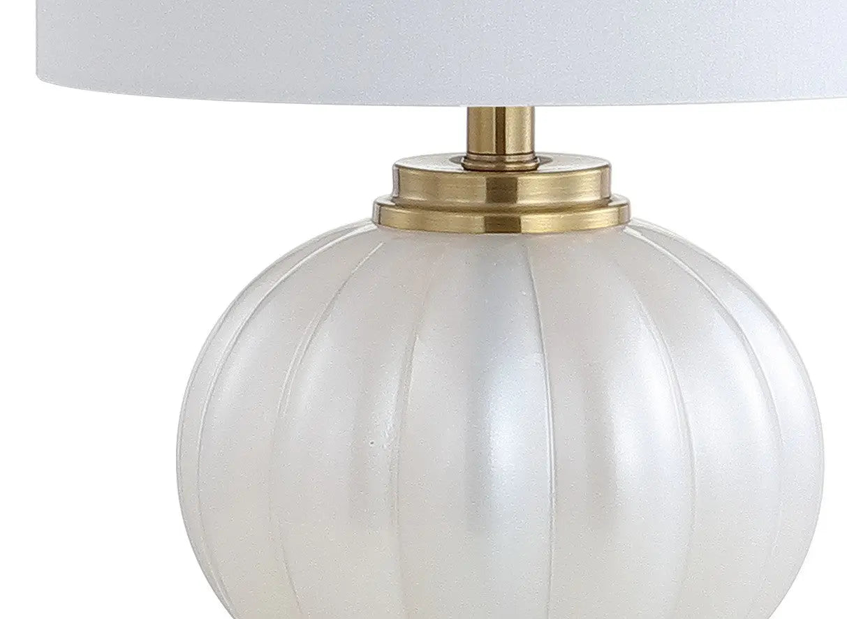18" Clear Novelty Bedside Lamp With Drum Shade Homeroots Lighting