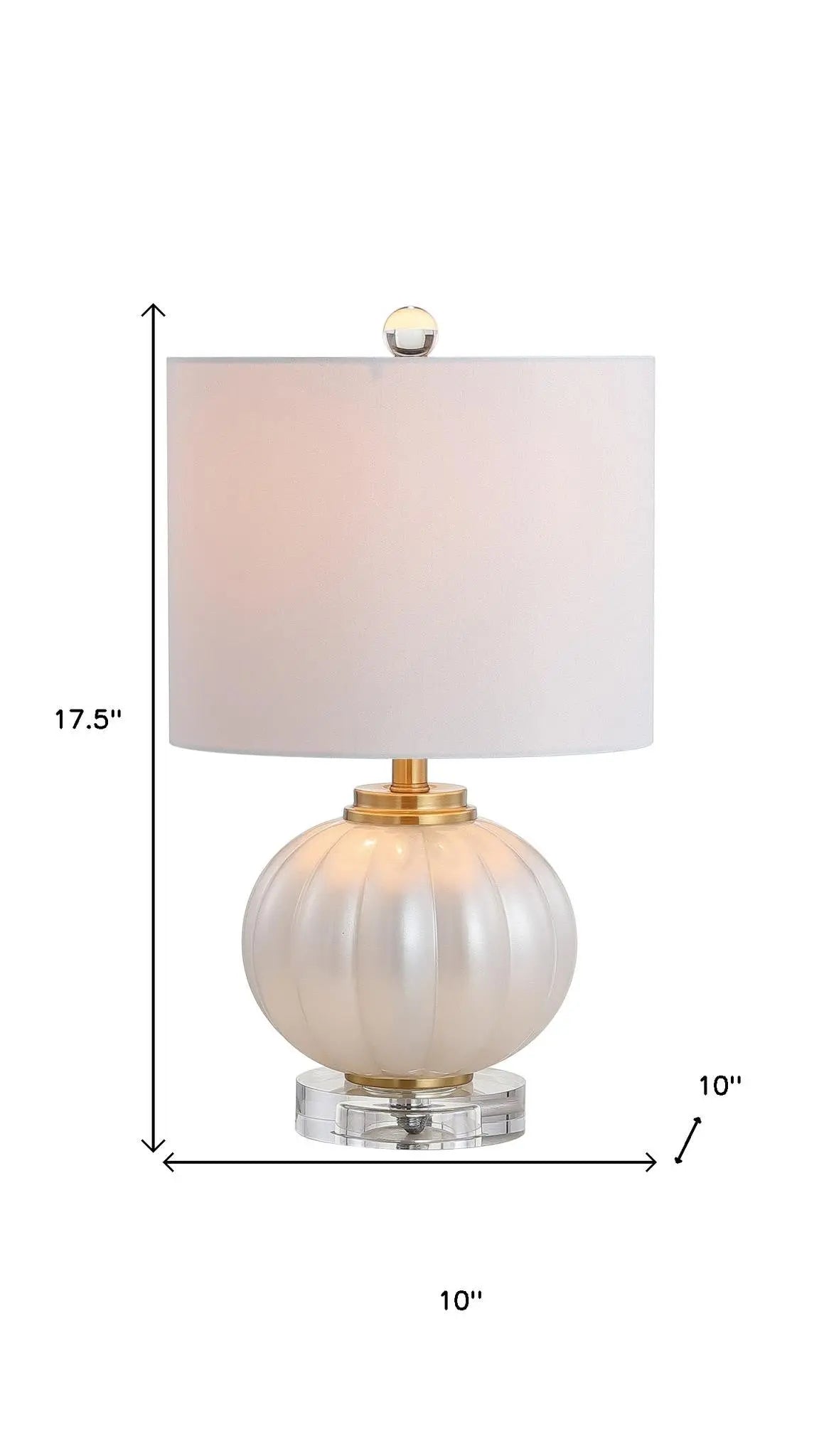 18" Clear Novelty Bedside Lamp With Drum Shade Homeroots Lighting