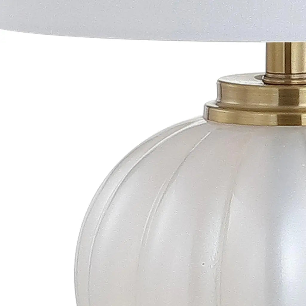 18" Clear Novelty Bedside Lamp With Drum Shade Homeroots Lighting