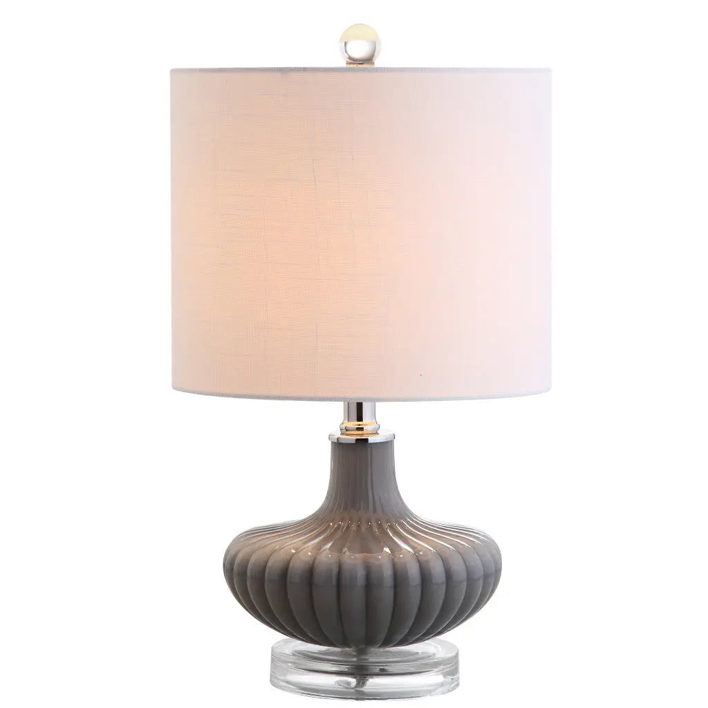 18" Clear Novelty Table Lamp With Drum Shade Homeroots Lighting
