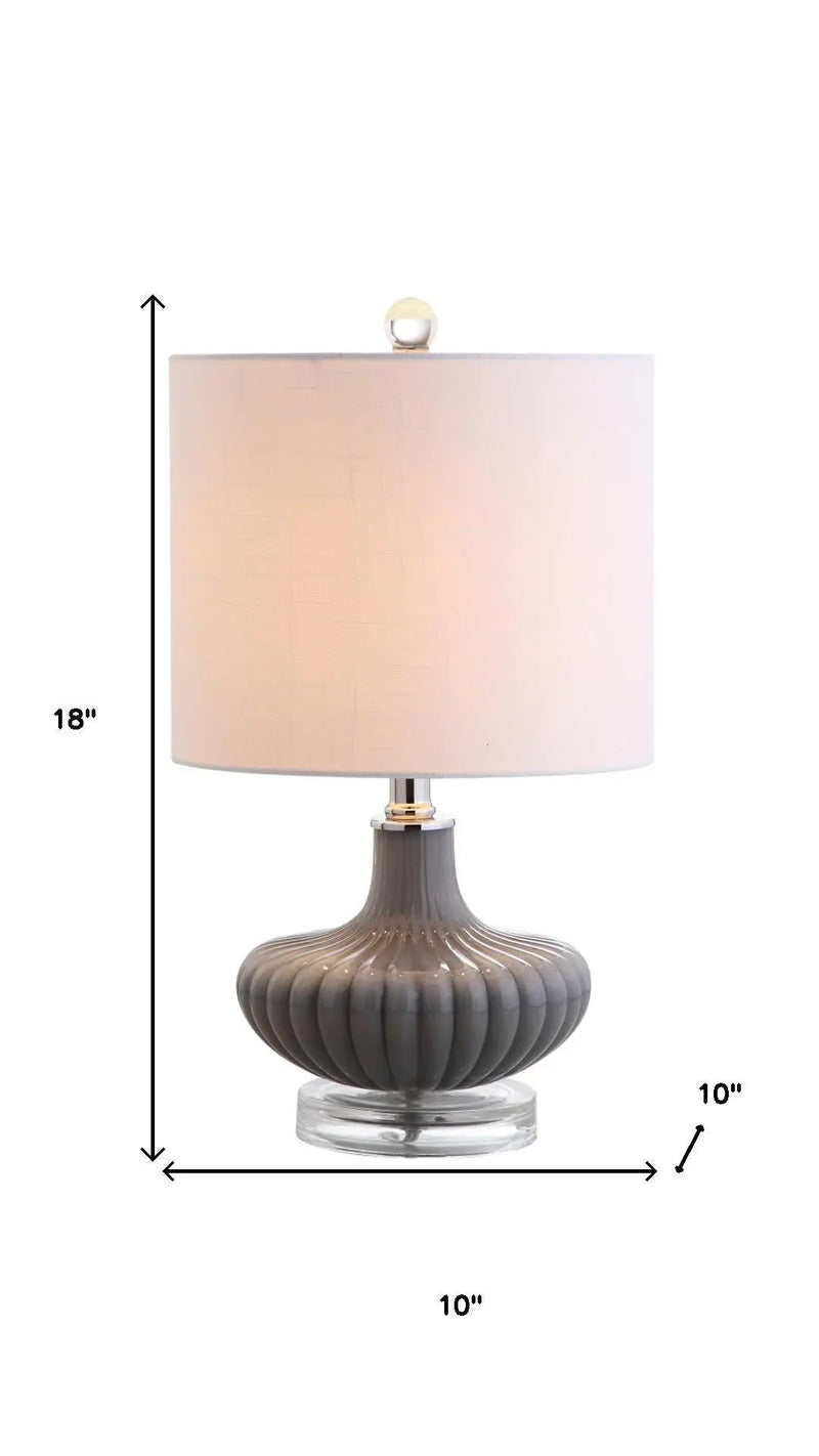 18" Clear Novelty Table Lamp With Drum Shade Homeroots Lighting