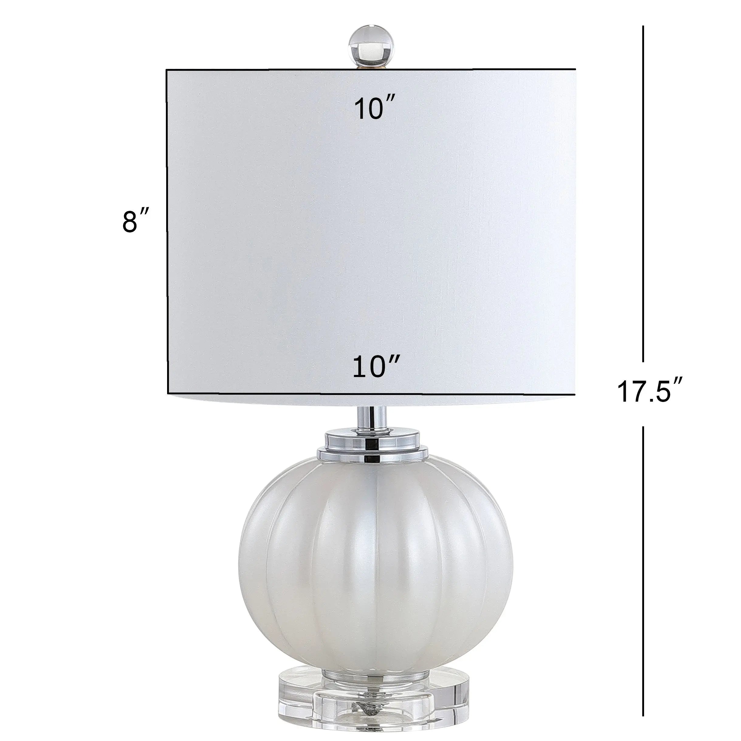 18" Clear Novelty Table Lamp With Drum Shade Homeroots Lighting