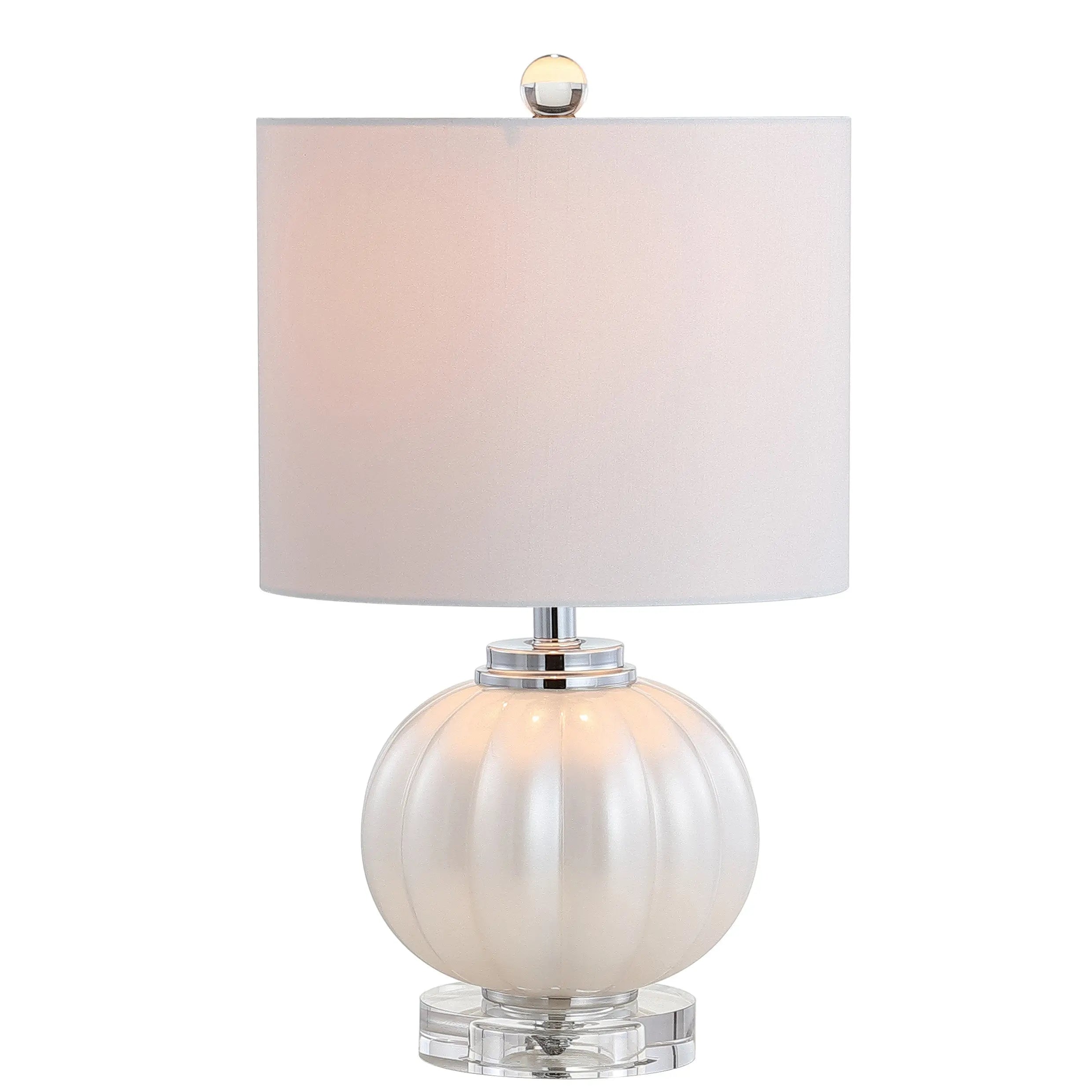 18" Clear Novelty Table Lamp With Drum Shade Homeroots Lighting