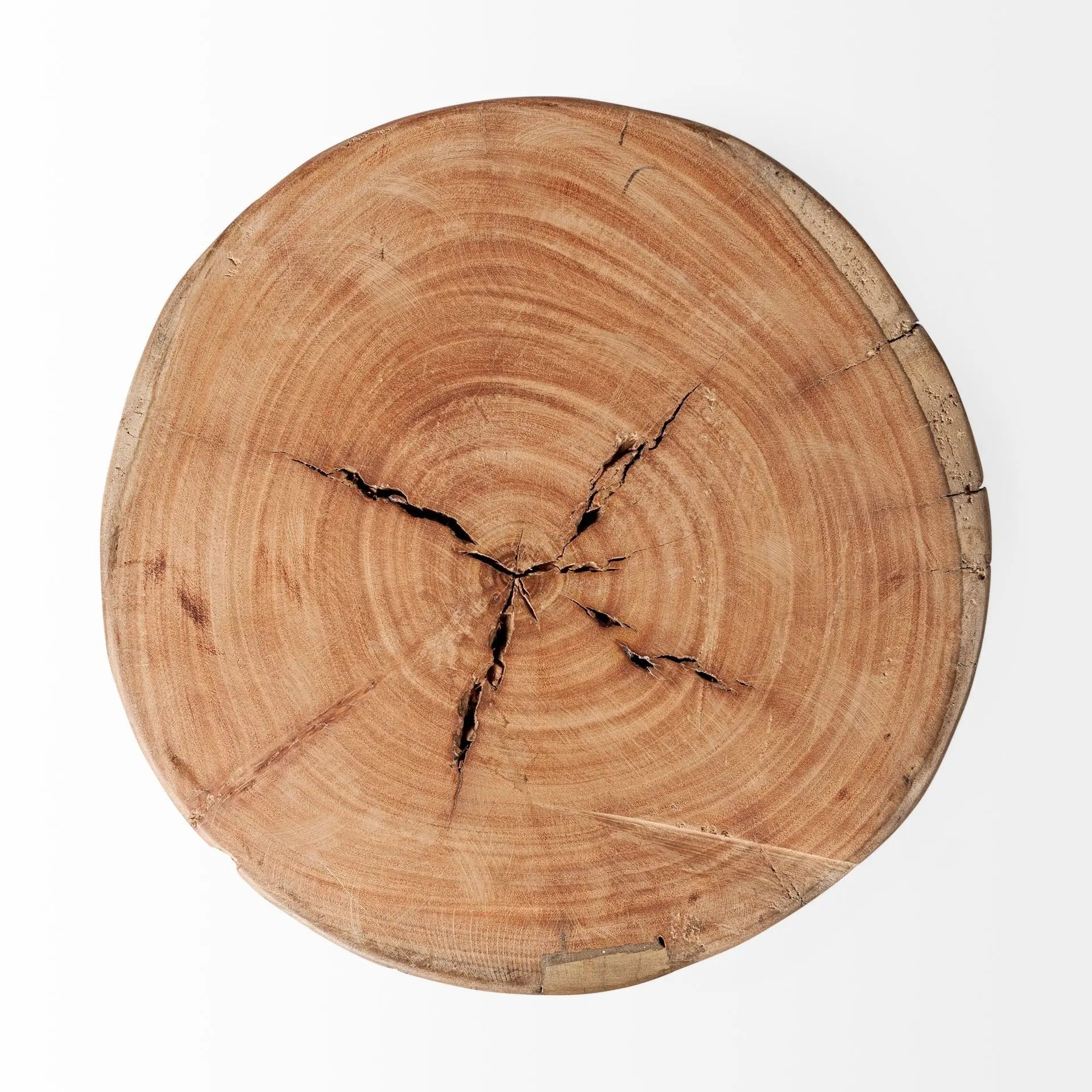 18" Dark Brown And Brown Distressed Reclaimed Wood Round End Table Homeroots Living Room