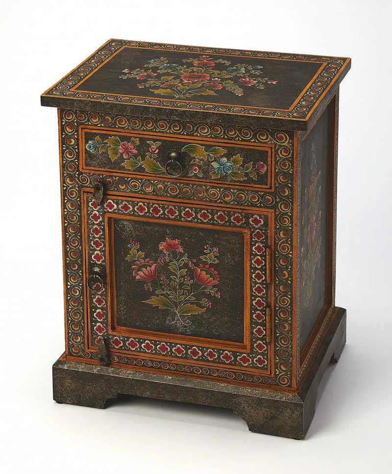 18" Dark Brown Solid Wood Frame Accent Cabinet With Two Drawers Homeroots Kitchen & Dining