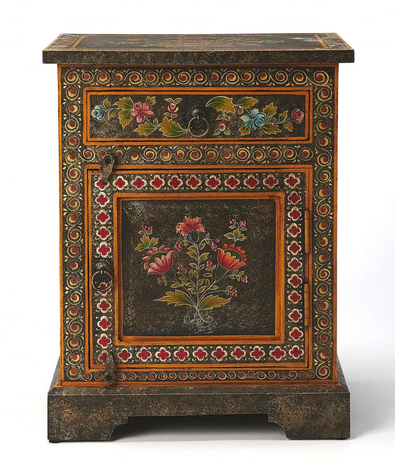 18" Dark Brown Solid Wood Frame Accent Cabinet With Two Drawers Homeroots Kitchen & Dining