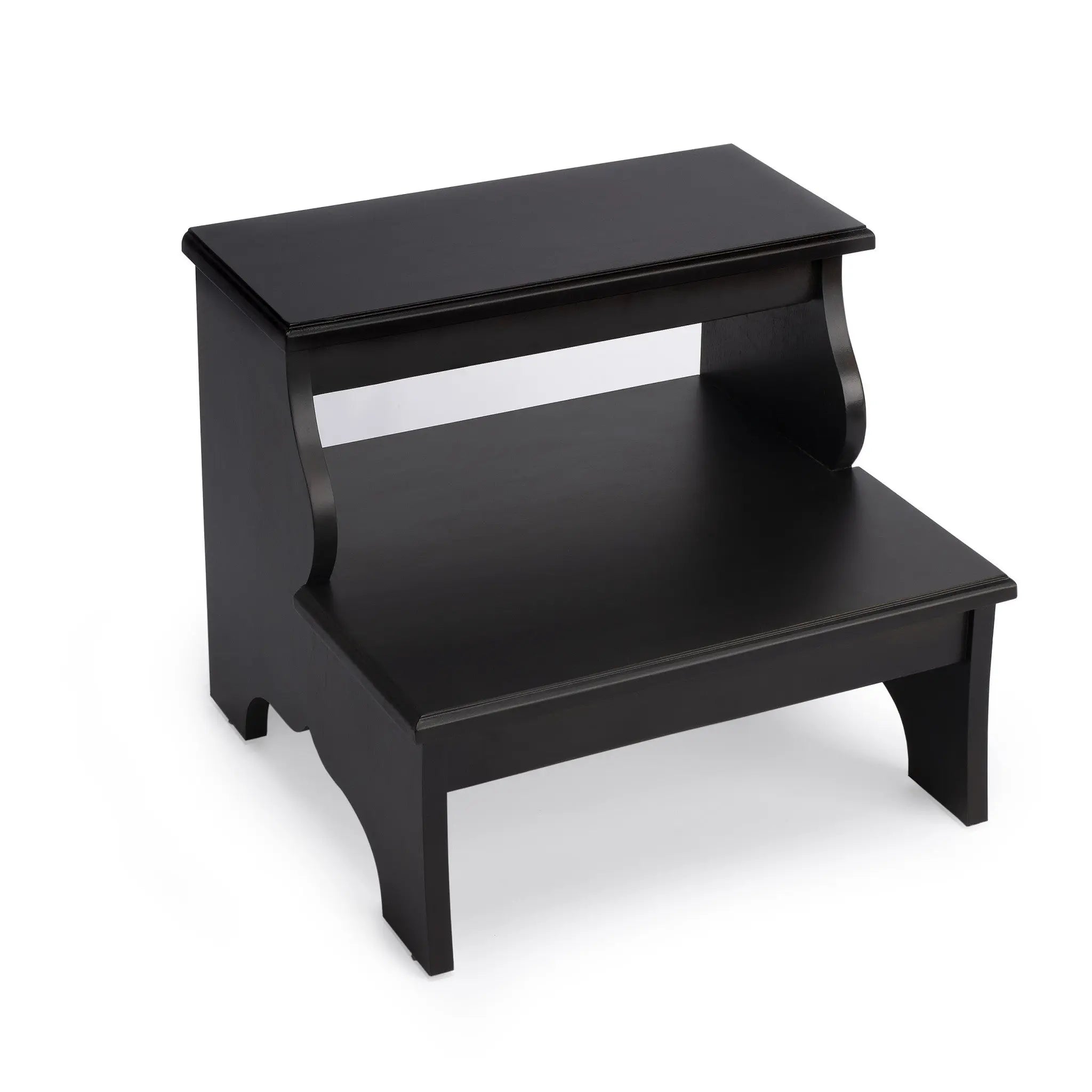 18" Dark Brown Solid and Manufactured Wood Footstool - GreatEagleInc