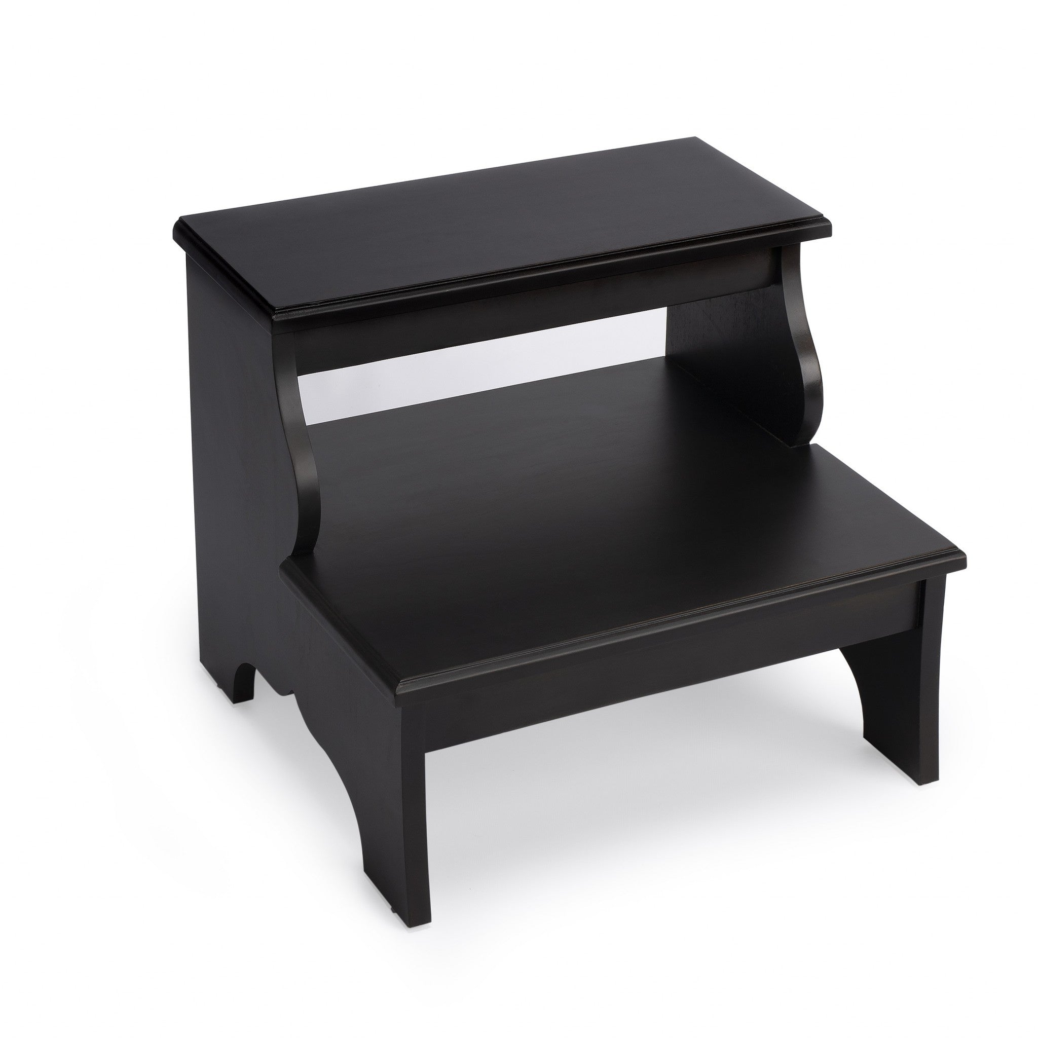 18" Dark Brown Solid and Manufactured Wood Footstool - GreatEagleInc