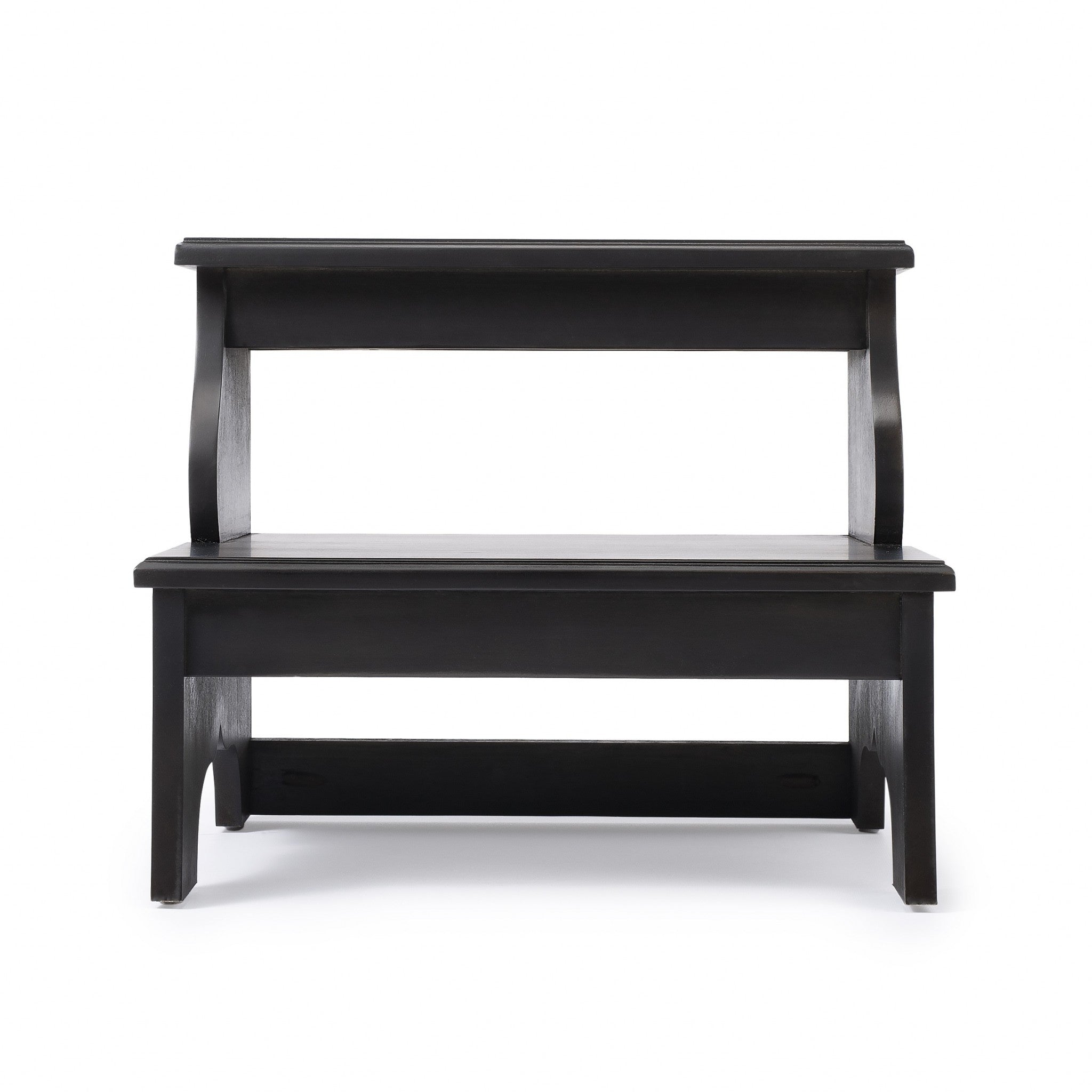 18" Dark Brown Solid and Manufactured Wood Footstool - GreatEagleInc