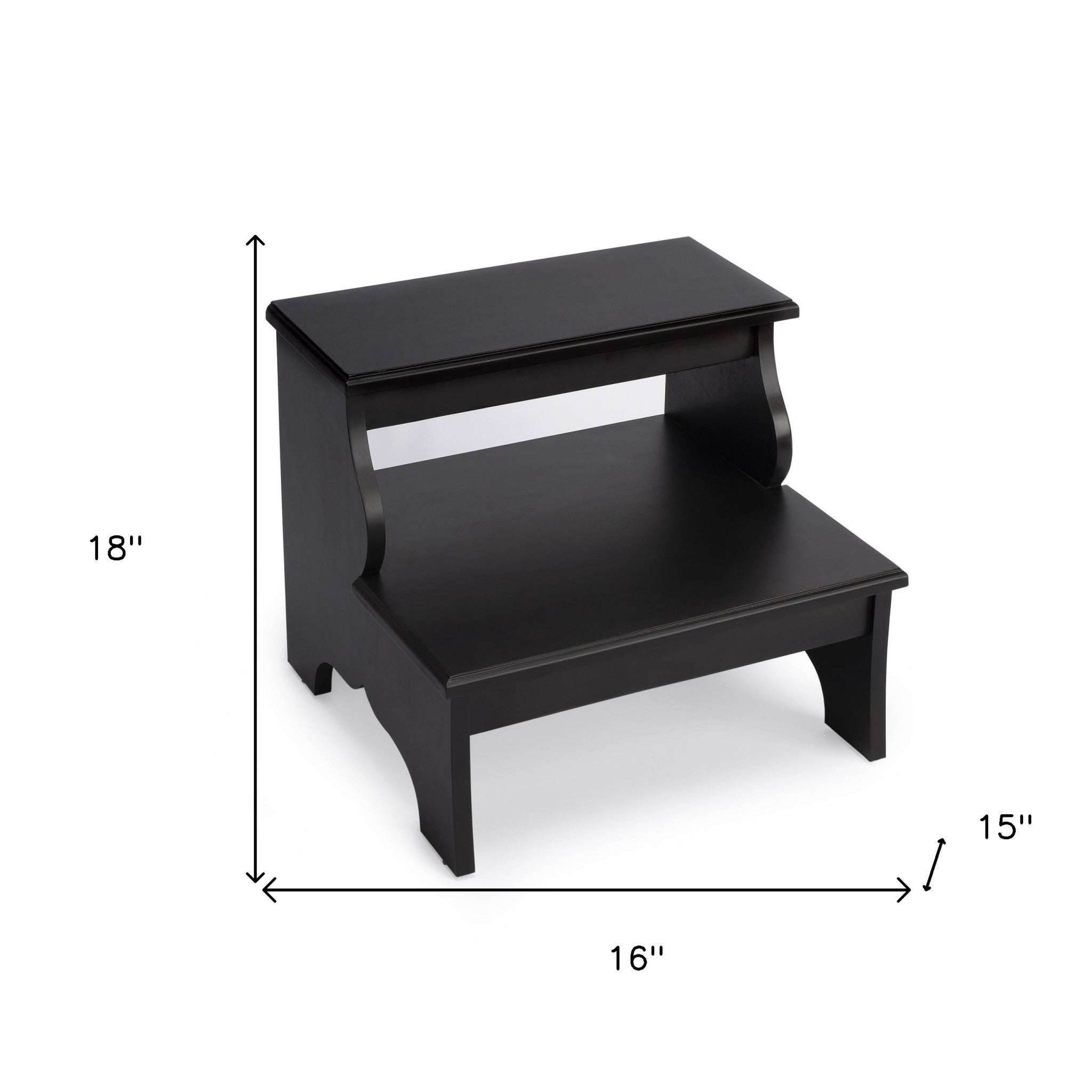 18" Dark Brown Solid and Manufactured Wood Footstool - GreatEagleInc