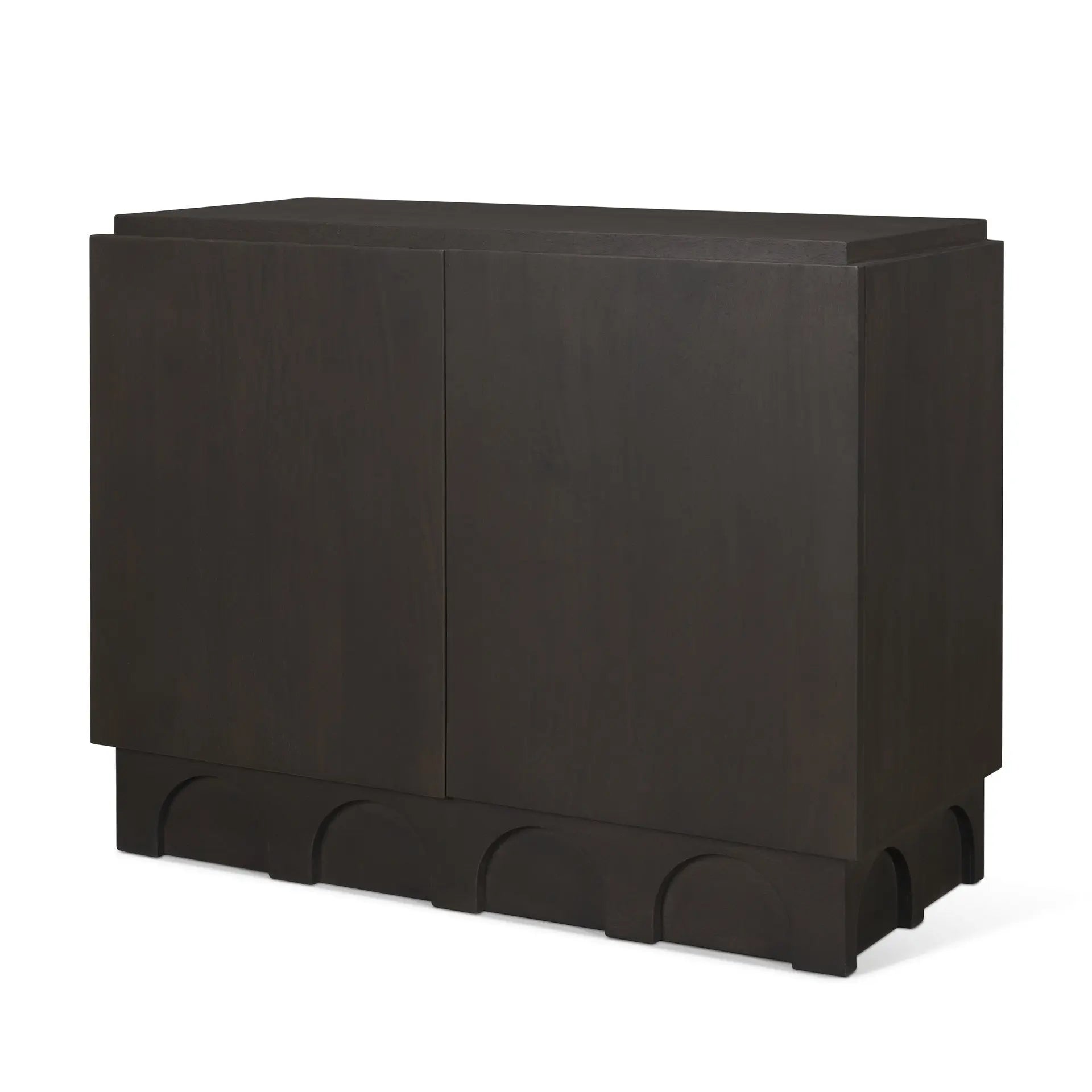 18" Dark Brown and Brown Solid Wood Accent Cabinet With Two Doors Homeroots Kitchen & Dining