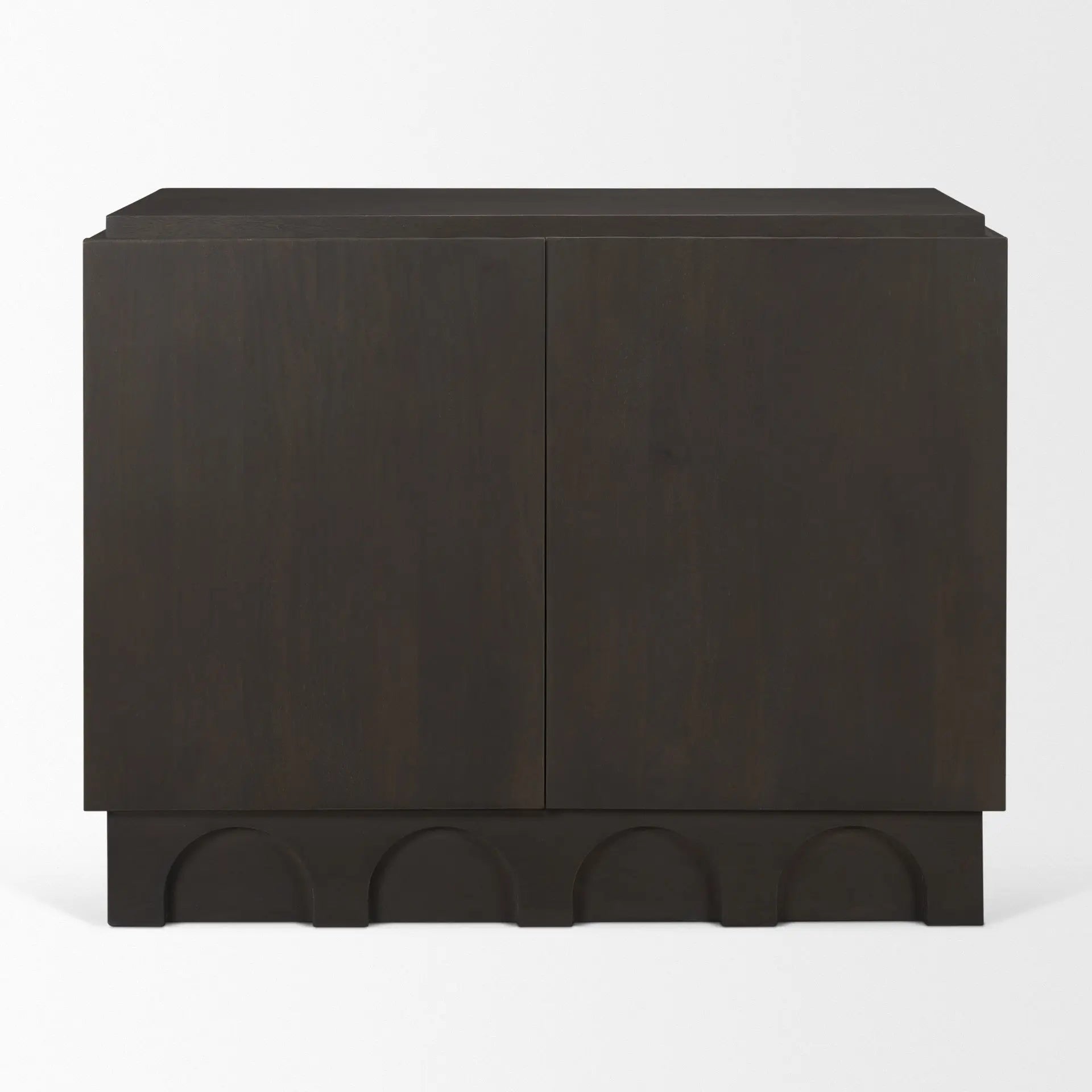 18" Dark Brown and Brown Solid Wood Accent Cabinet With Two Doors Homeroots Kitchen & Dining