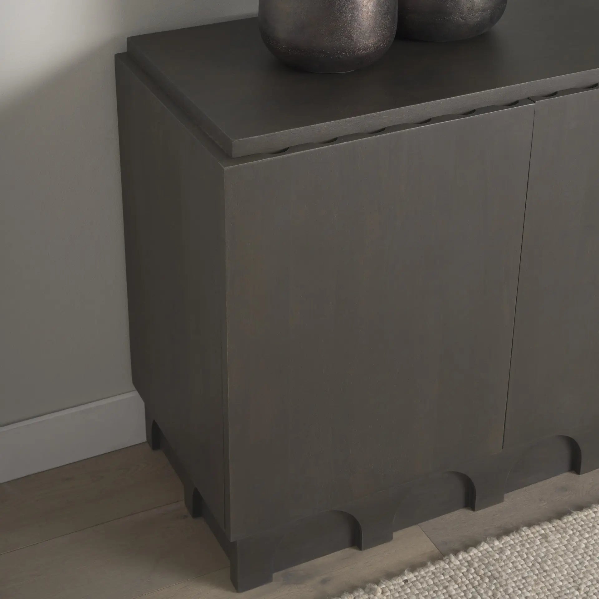 18" Dark Brown and Brown Solid Wood Accent Cabinet With Two Doors Homeroots Kitchen & Dining