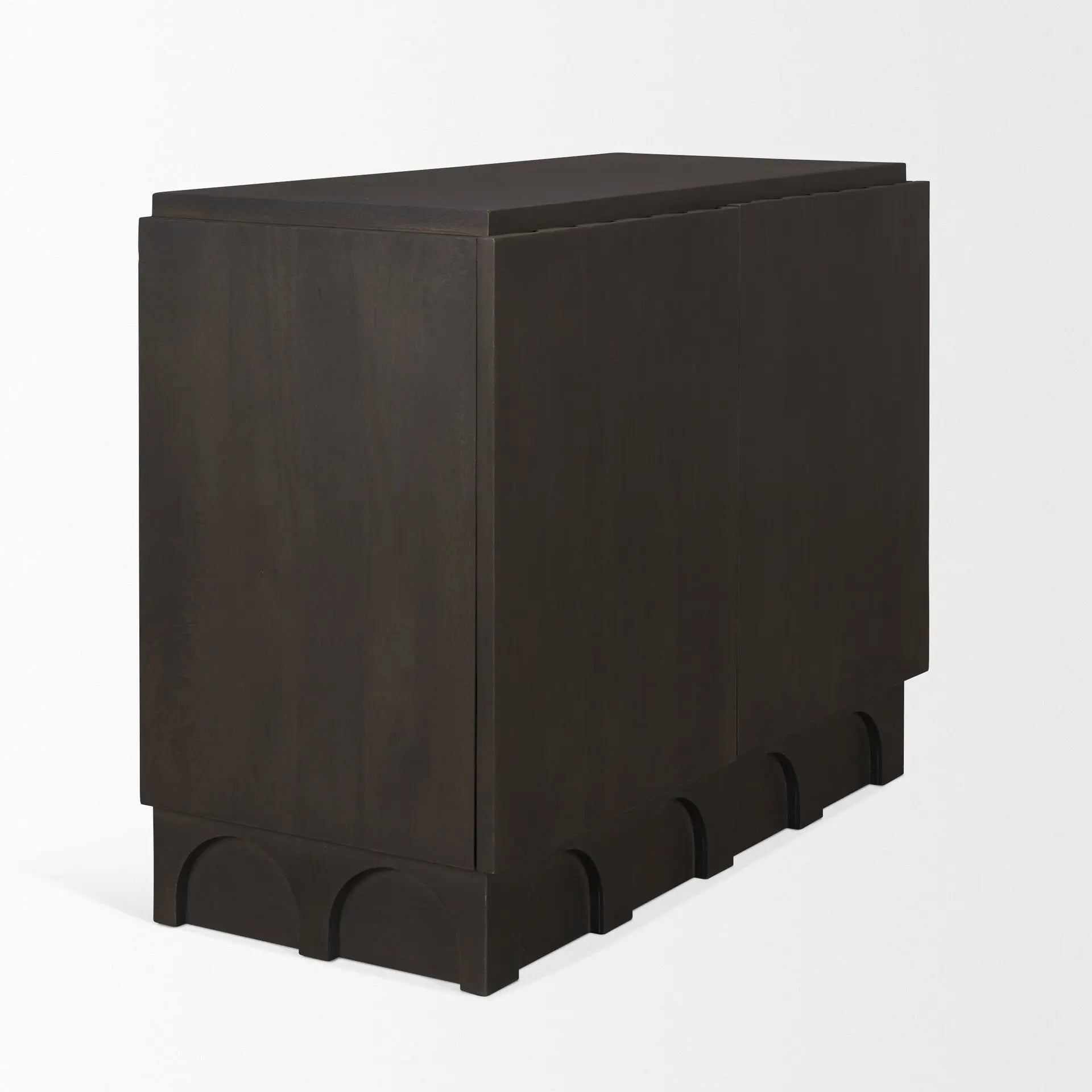 18" Dark Brown and Brown Solid Wood Accent Cabinet With Two Doors Homeroots Kitchen & Dining