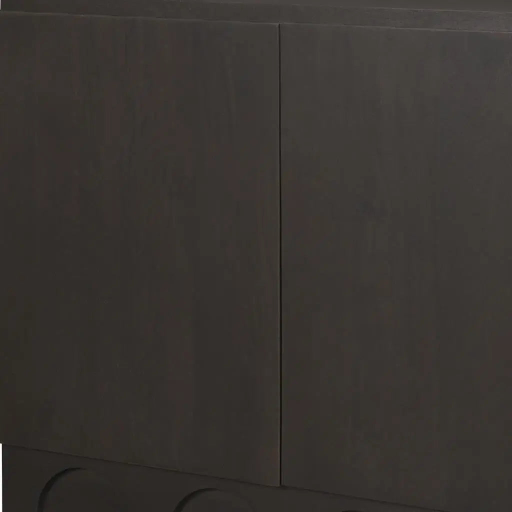 18" Dark Brown and Brown Solid Wood Accent Cabinet With Two Doors Homeroots Kitchen & Dining