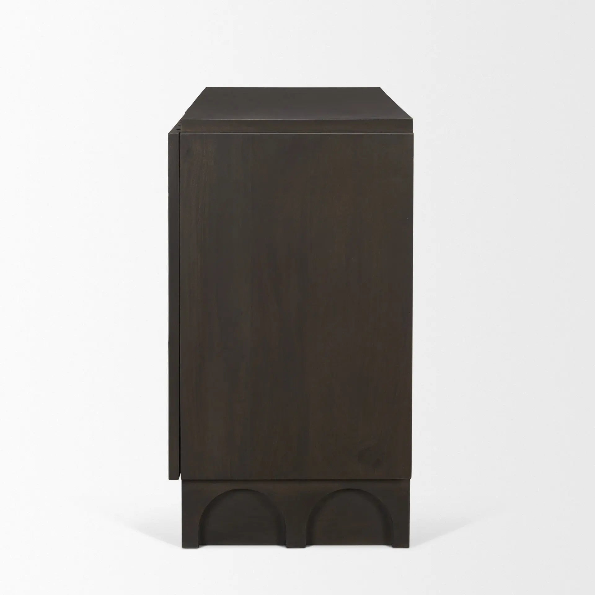 18" Dark Brown and Brown Solid Wood Accent Cabinet With Two Doors Homeroots Kitchen & Dining