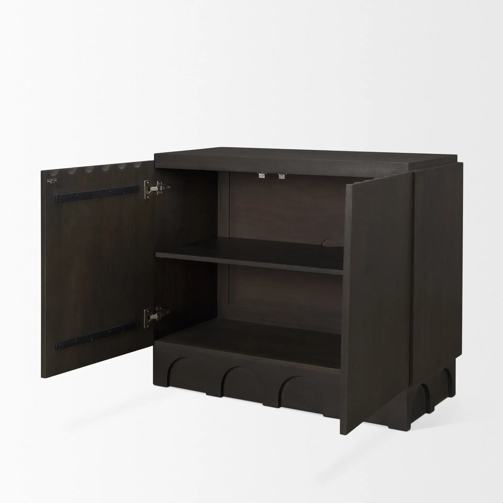 18" Dark Brown and Brown Solid Wood Accent Cabinet With Two Doors Homeroots Kitchen & Dining