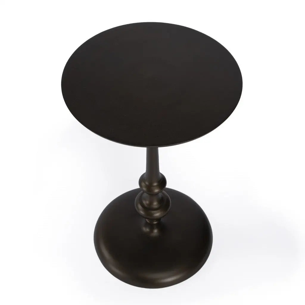 18" Dark Burnished Bronze Aluminum Round Top Pedestal End Table Homeroots Living Room