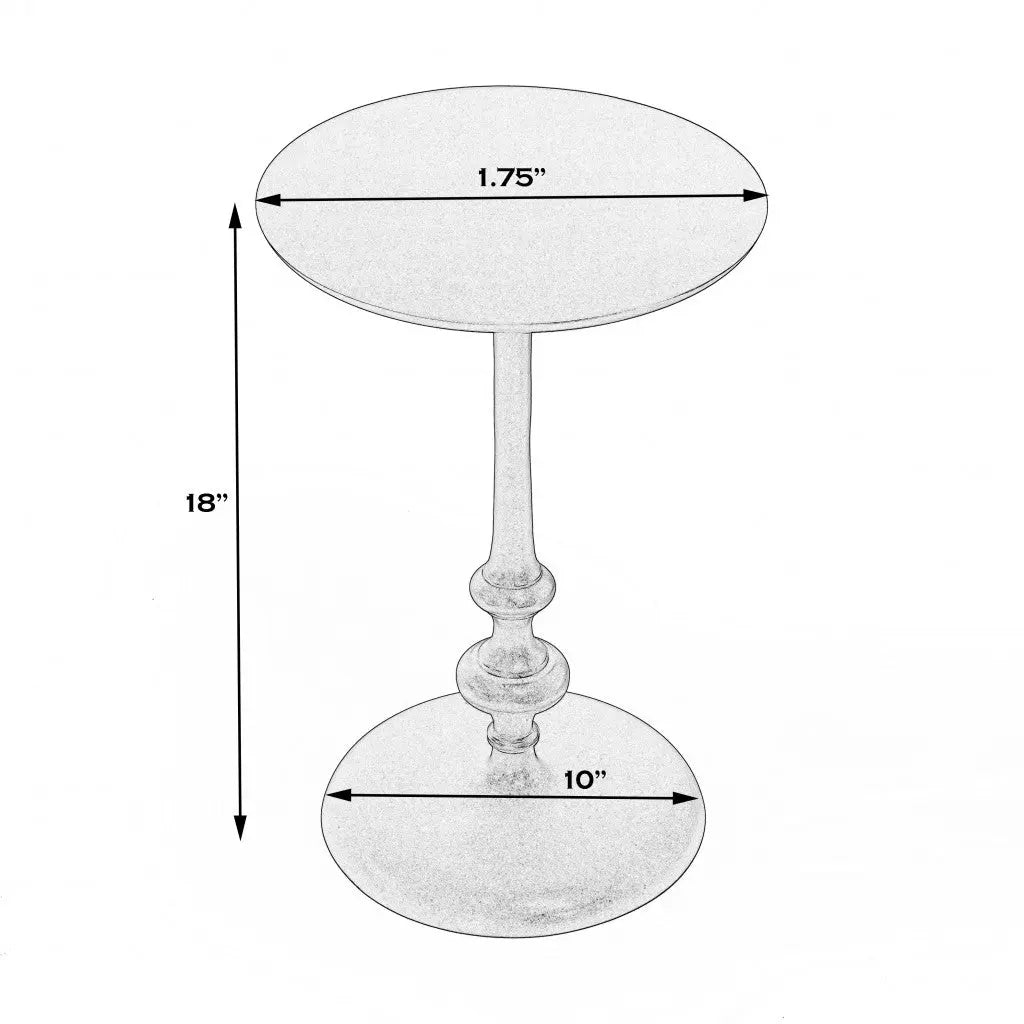 18" Dark Burnished Bronze Aluminum Round Top Pedestal End Table Homeroots Living Room