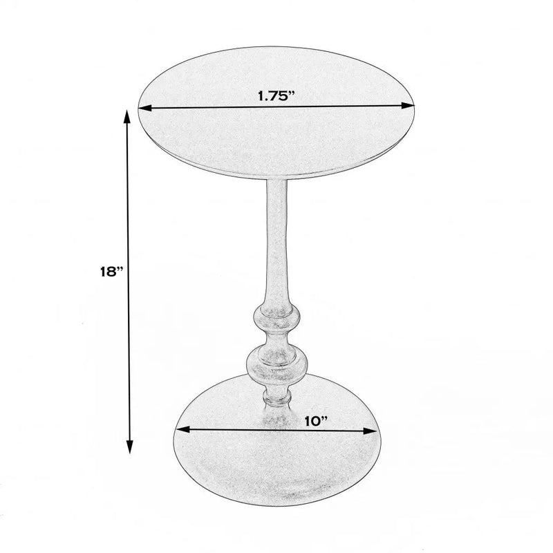 18" Dark Burnished Bronze Aluminum Round Top Pedestal End Table Homeroots Living Room