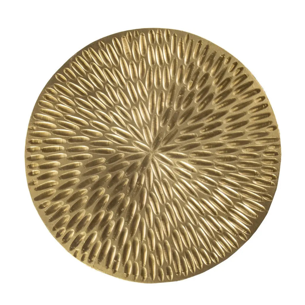 18" Gold Manufactured Wood And Solid Wood Round End Table Homeroots Living Room