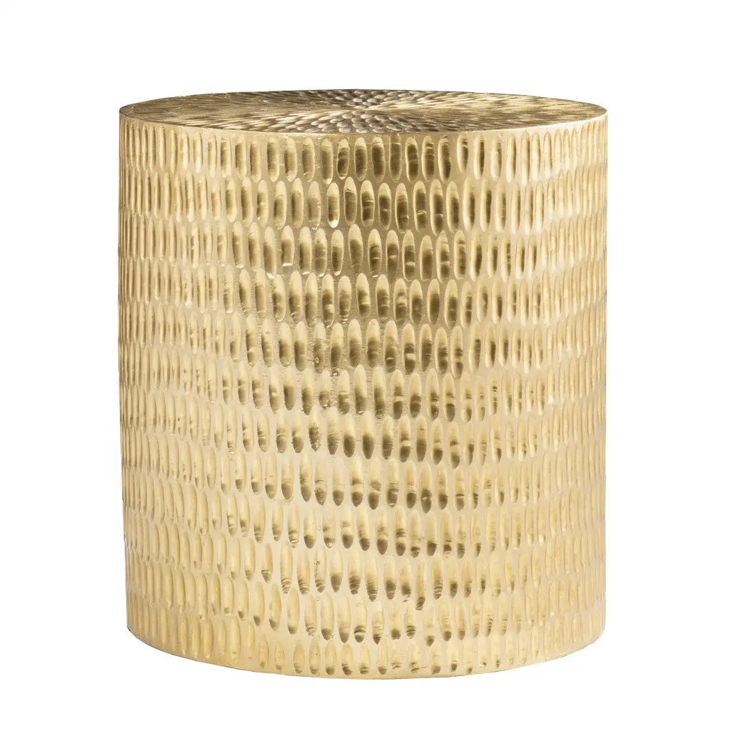 18" Gold Manufactured Wood And Solid Wood Round End Table Homeroots Living Room