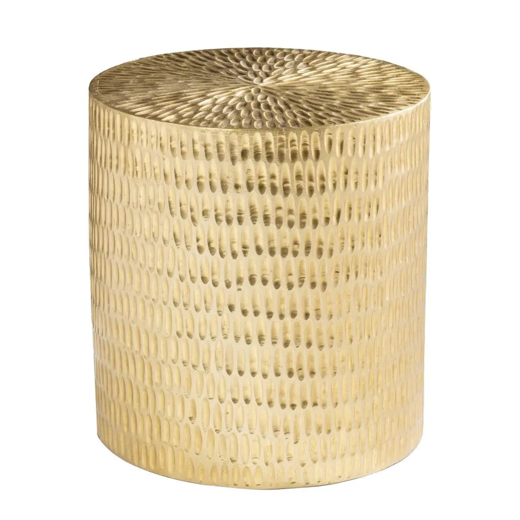 18" Gold Manufactured Wood And Solid Wood Round End Table Homeroots Living Room