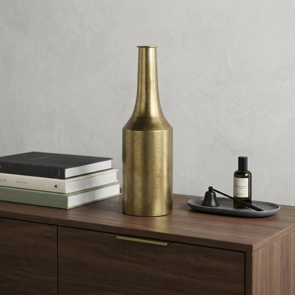 18" Gold Metal Table Vase Homeroots Home Decor