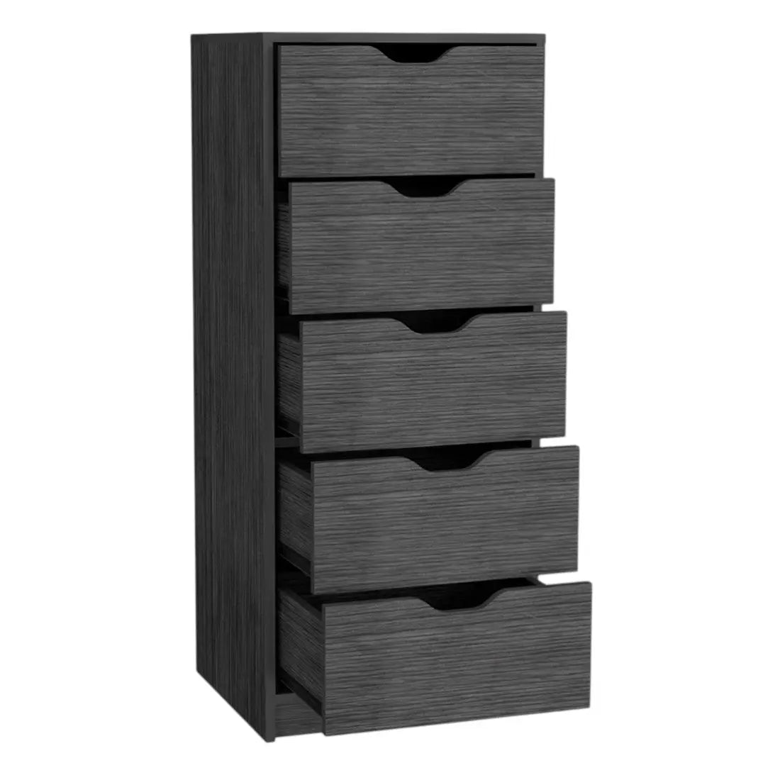 18" Gray Five Drawer Standard Chest Homeroots Bed & Bath