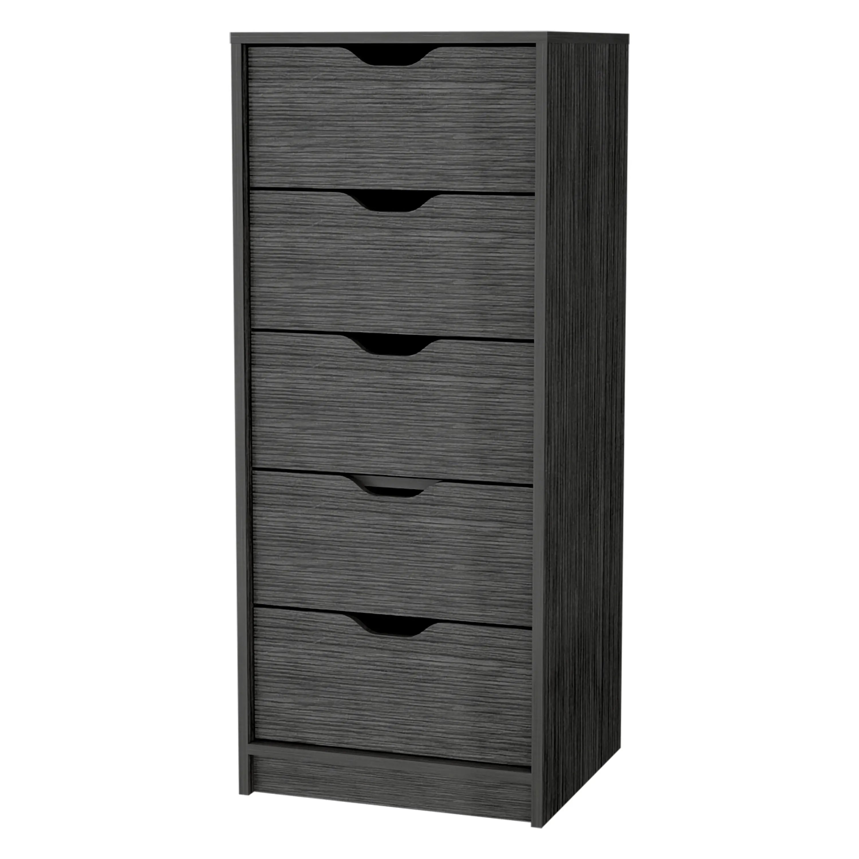 18" Gray Five Drawer Standard Chest Homeroots Bed & Bath