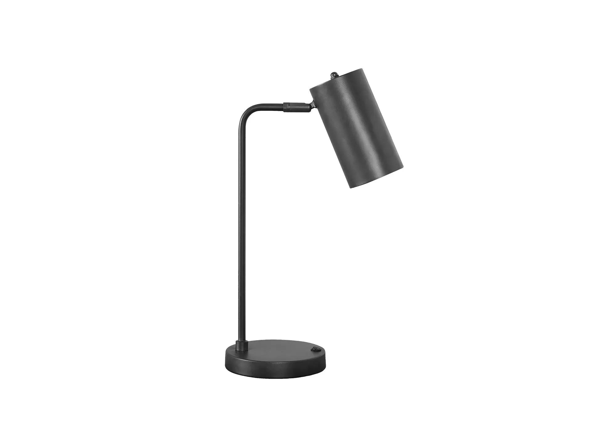 18" Gray Metal Round USB Table Lamp With Gray Cylinder Shade Homeroots Lighting