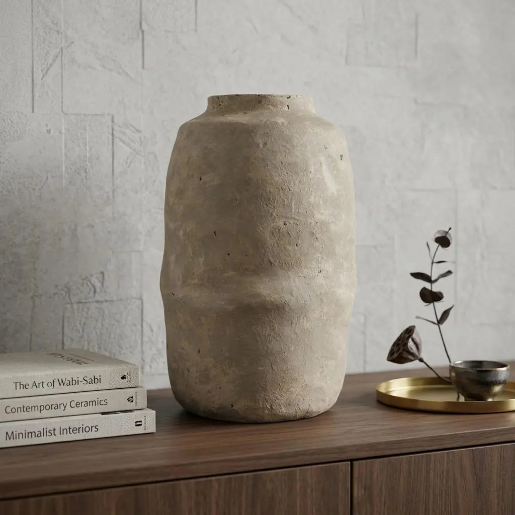 18" Gray Paper Mache Table Vase Homeroots Home Decor