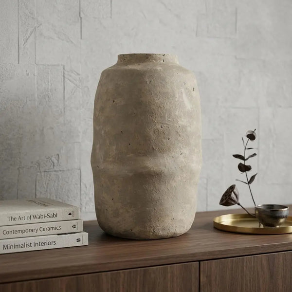 18" Gray Paper Mache Table Vase Homeroots Home Decor