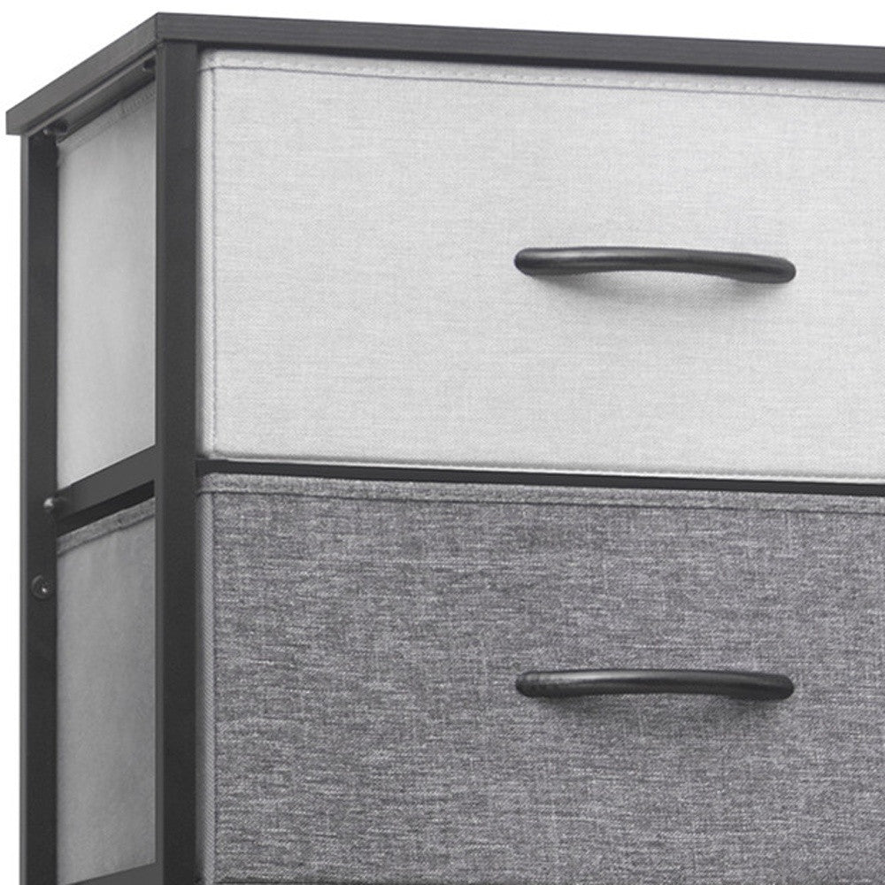 18" Gray and Black Steel and Fabric Six Drawer Chest - GreatEagleInc
