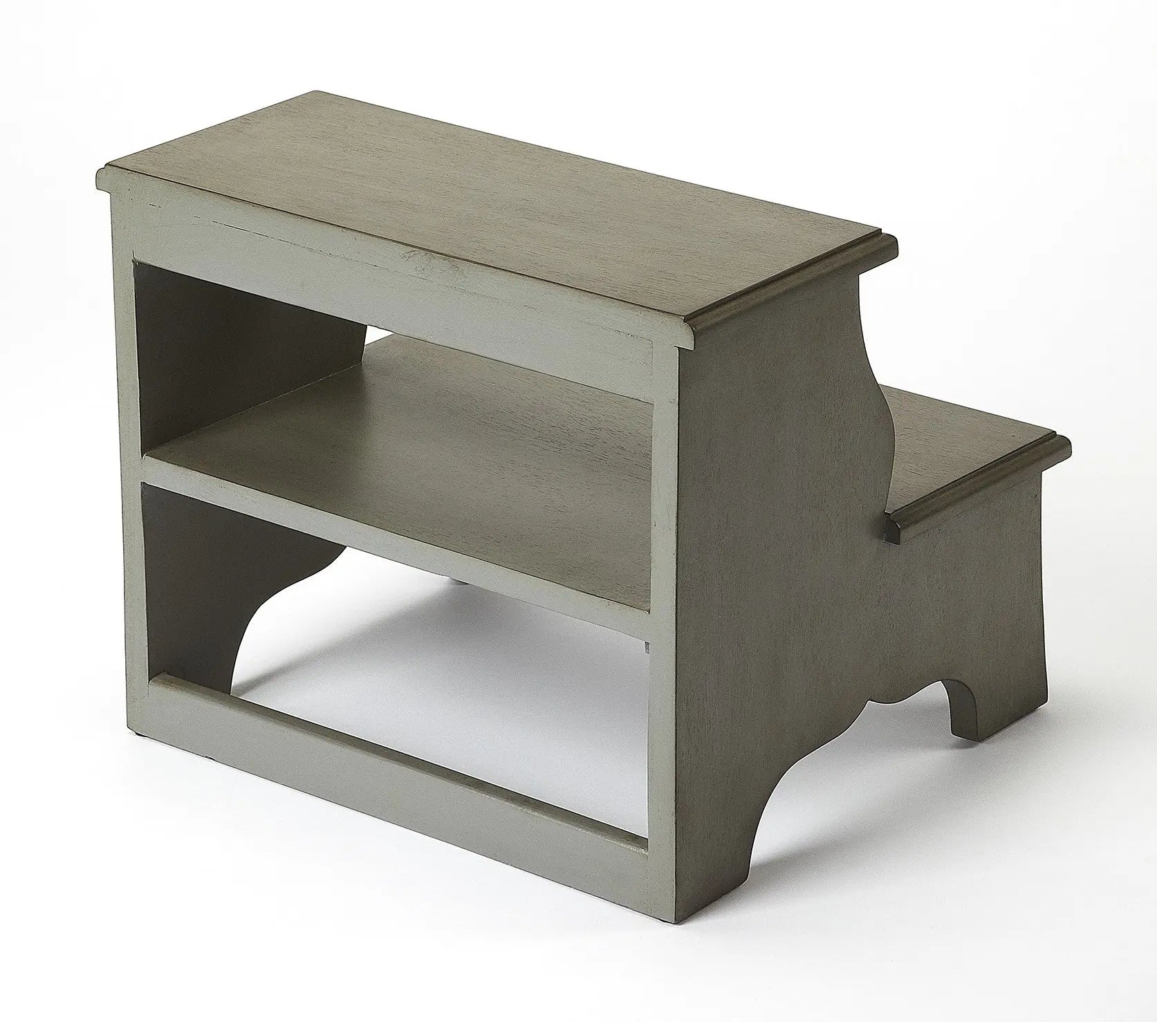 18" Handcrafted Silver Satin Step Stool - GreatEagleInc