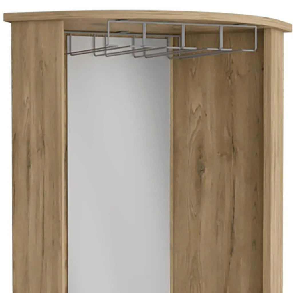 18" Light Brown Wood Corner Bar Cabinet With Two Doors Homeroots Kitchen & Dining
