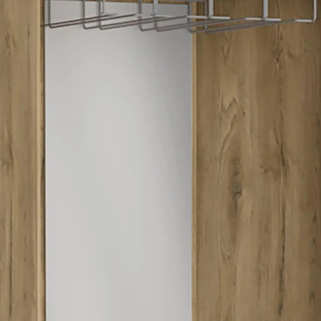 18" Light Brown Wood Corner Bar Cabinet With Two Doors Homeroots Kitchen & Dining