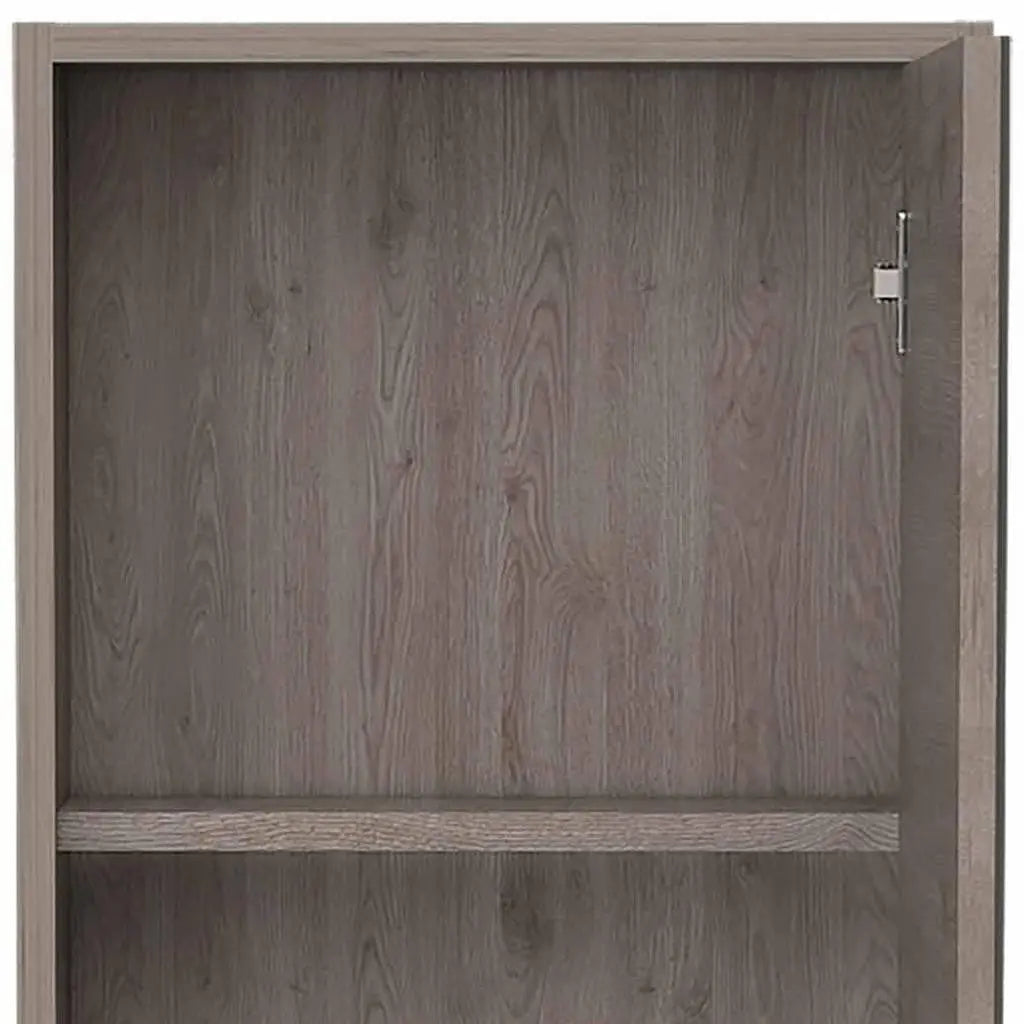 18" Light Gray Wood Floating Double Door Bathroom Vanity And Medicine Cabinet With Mirror Homeroots Bed & Bath