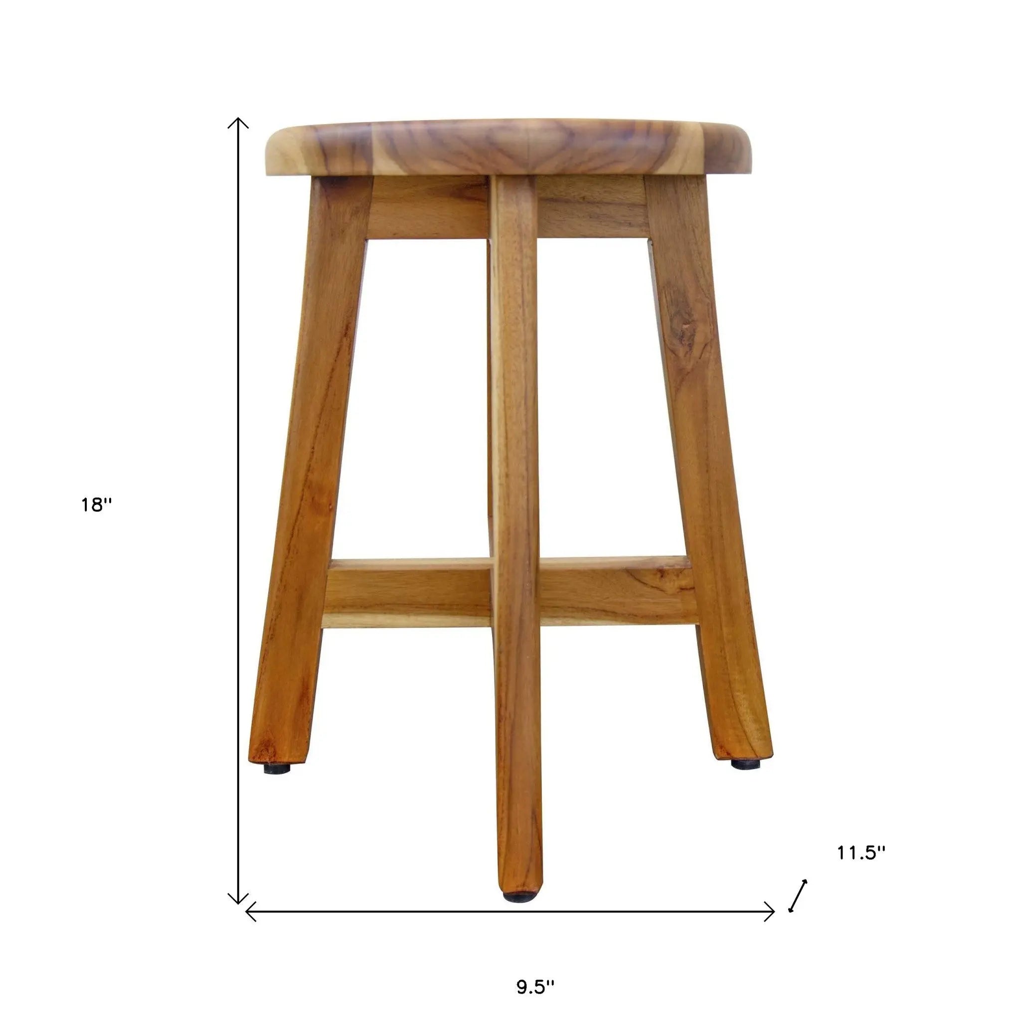 18" Natural Brown Backless Bar Chair Homeroots Bed & Bath