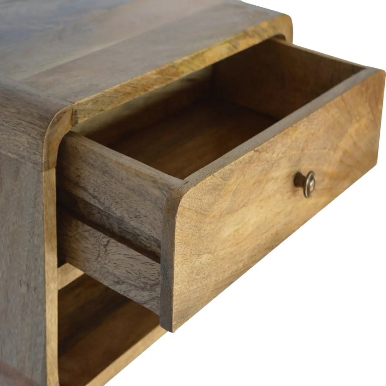 18" Natural Solid Wood One Drawer Floating Nightstand Homeroots Bed & Bath