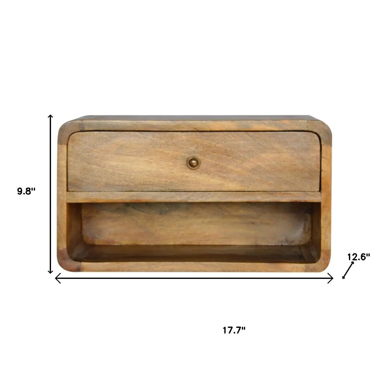 18" Natural Solid Wood One Drawer Floating Nightstand Homeroots Bed & Bath