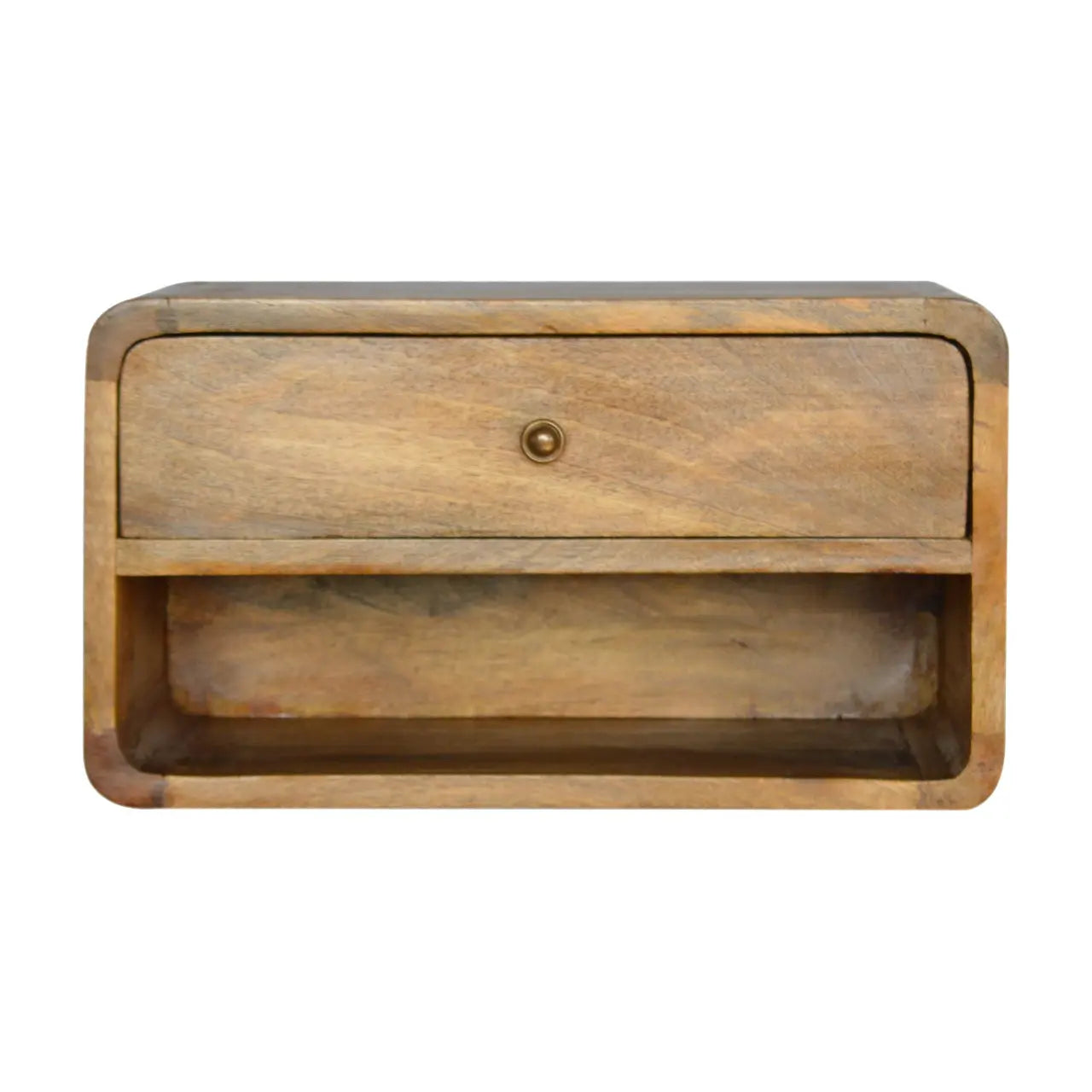18" Natural Solid Wood One Drawer Floating Nightstand Homeroots Bed & Bath