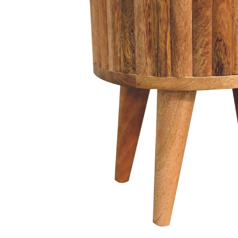 18" Natural Solid Wood Oval Two Drawer Nightstand Homeroots Bed & Bath