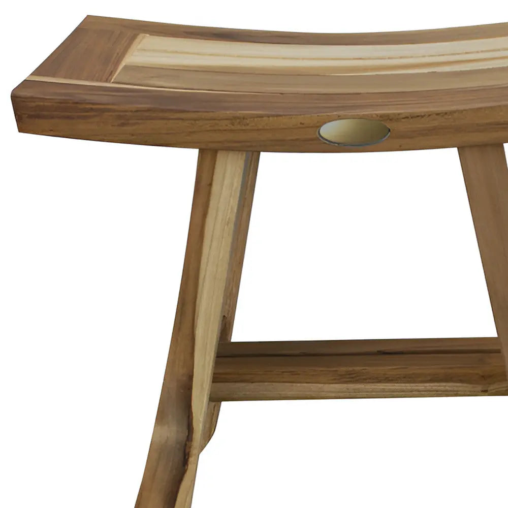 18" Natural Teak Rectangular Shower Bench Homeroots Bed & Bath