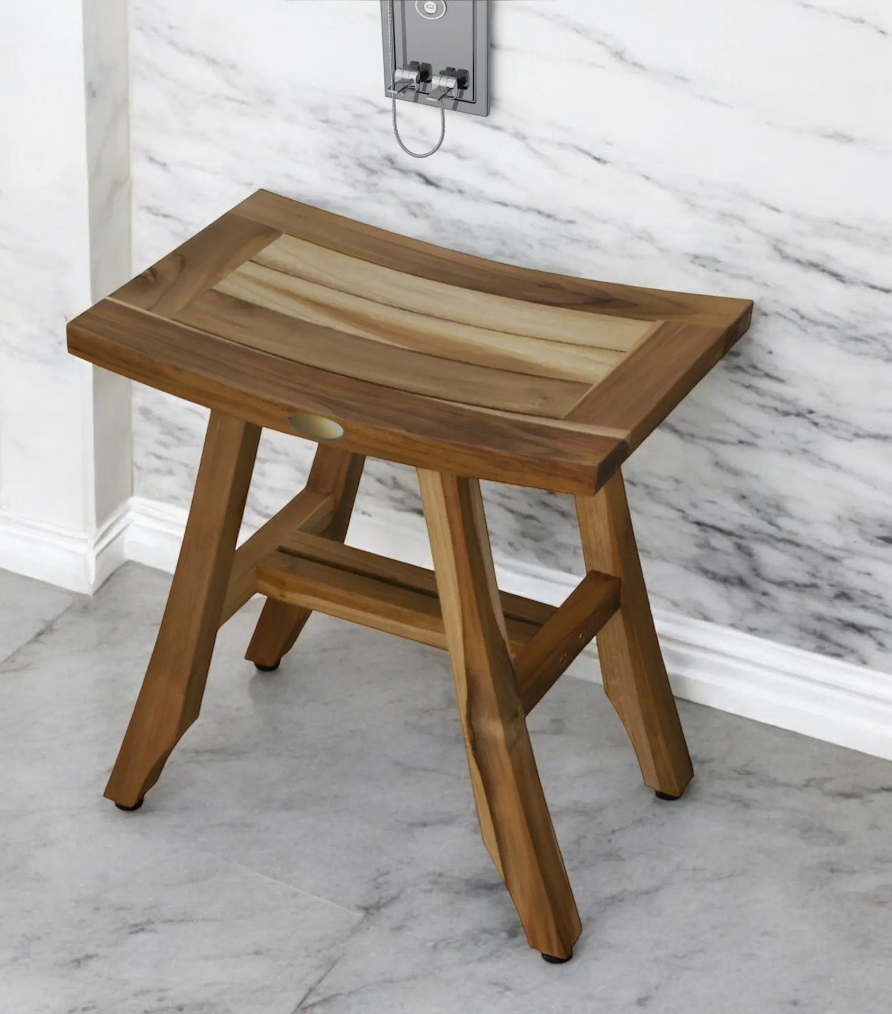 18" Natural Teak Rectangular Shower Bench Homeroots Bed & Bath