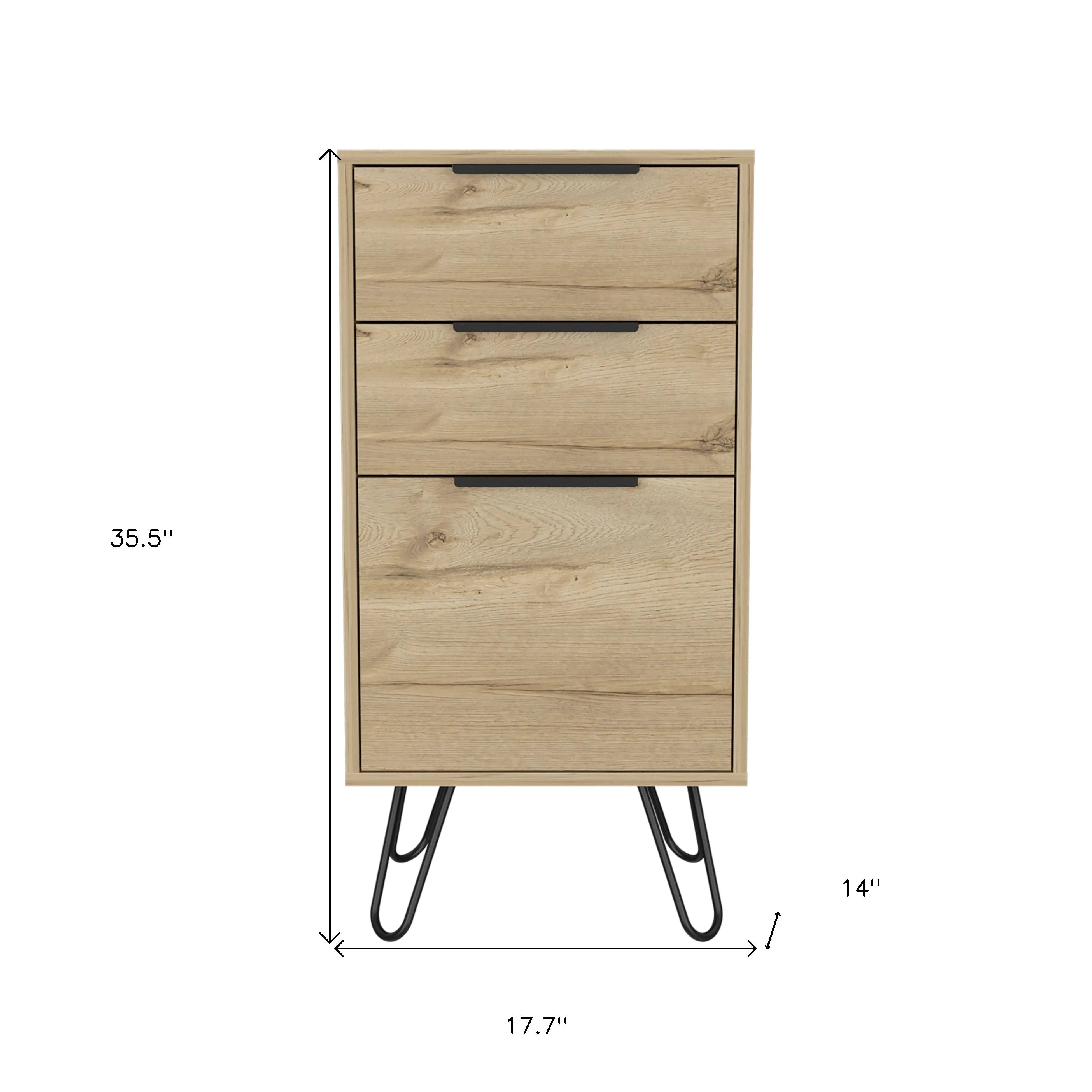 18" Natural Three Drawer Standard Chest Homeroots Bed & Bath