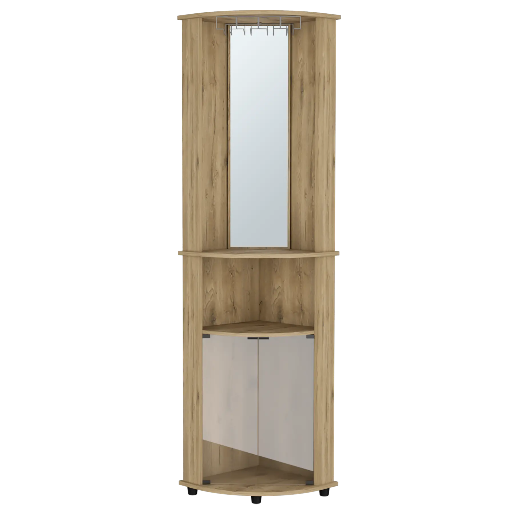 18" Natural Wood Corner Bar Cabinet Homeroots Kitchen & Dining